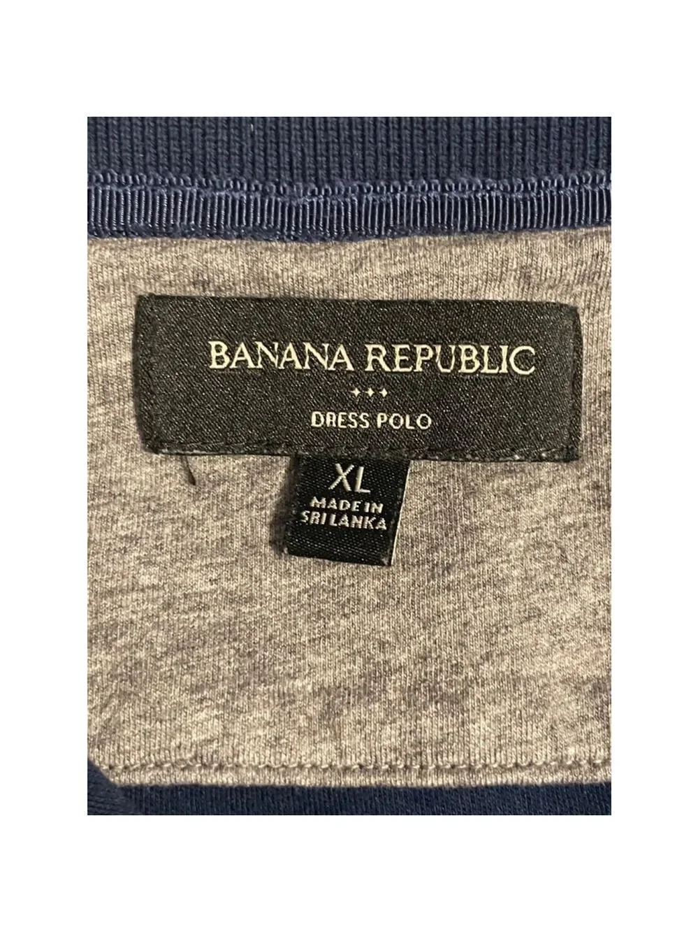 Men's Banana Republic Dress Polo Short Sleeve Shirt XL Navy Blue